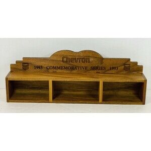 Vintage Chevron Commemorative Series Wooden Display Case 1993  by LaserArt 13” L